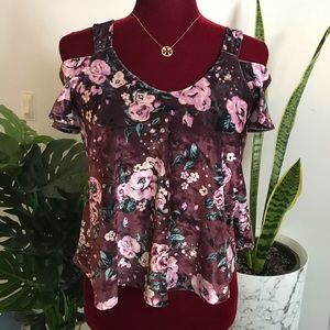 Cold Shoulder Flower Blouse(PreOwned)